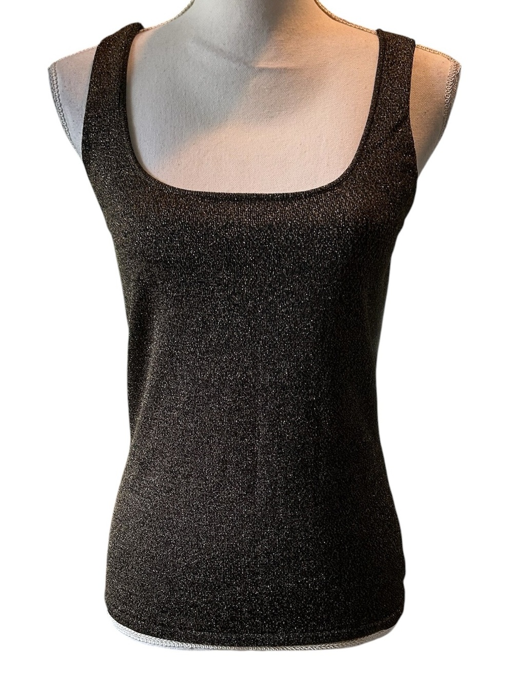 Dana Buchman Shimmery Brown Scoop Neck Tank